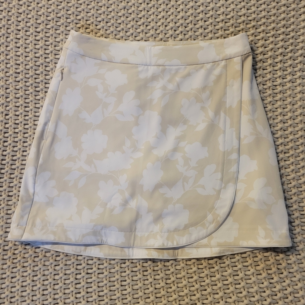 NWT G/FORE Cream Floral Women's Golf Skort